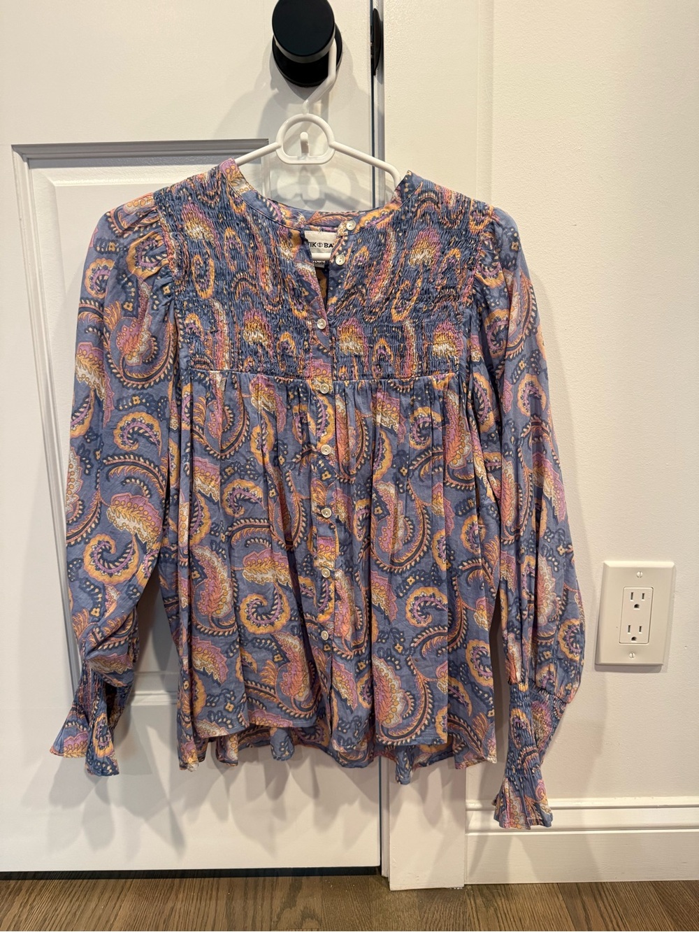 Antik Batik Lavender Paisley Button-Front Blouse